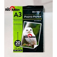 GLOSSY PHOTO PAPER 230 GSM A3/ 20 SHEETS VTEC GLOSSY A3 230