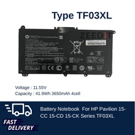 HPแบตเตอรี่ Battery Notebook HP Pavilion 15-CC 15-CD 15-CK 15-cc0xx Series TF03XL ของแท้ 100% ส่งฟรี