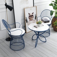 ST/ Modern Nordic Style Marble Dining-Table Simple Milk Tea Shop Coffee Shop Bar Table and Chair Outdoor Occasional Tabl