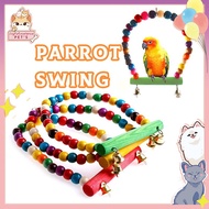 【JoyfulExcellence PET's】 Parrot toy Bird supplies Bird Cage accessories Colorful swing bird toy parrot stand bird supplies