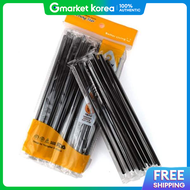 Individually Wrapped Plastic Bendy Coffee Straws 50 Count Black