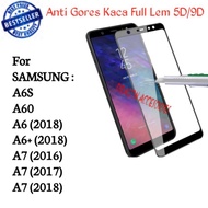 LAYAR Anti-Scratch Full Glue A6 A6+ A60 A6S Samsung Tempered GlassA7 Screen ProtectorScreen Protecto