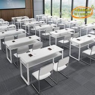 【優選】教育機構摺疊培訓桌椅學生輔導補習班雙人課桌椅會議桌組合長條桌