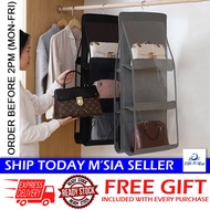 [Little B House] 6 Pockets Bag Hanging Handbag Organizer Cupboard Closet Hanger 橱柜收纳挂袋 Tempat Simpan