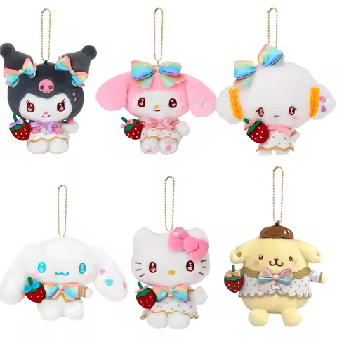 Kawaii Sanrio hello kitty Cogimyun my melody Strawberry News 50th anniv Series anime plush Keychain 