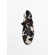 Massimo Dutti Women's Cow Print Flat Ballet Shoes