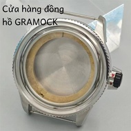 Vỏ đồng hồ Gramock 43mm Viền nhôm Thép không gỉ Bạc Mặt số vàng hồng đen Tương thích với phong trào