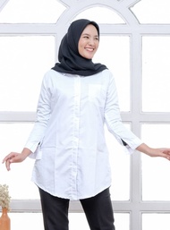 Tunik Putih Polos Kemeja Putih Wanita Baju Atasan Tunik Muslim Pakaian Wanita Kemeja Putih Polos Wan