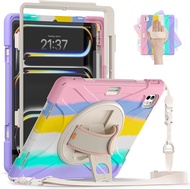 360 Rotating Heavy Duty Rugged Case for iPad Pro 13 Inch (2024) M4 Chip Model A2925/A2926/A3007 with