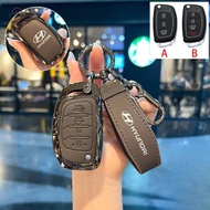 Metal and Leather Car key Case For Hyundai Matrix Getz Accent Elantra Atos I10 I20 I30 Hb20 Ix25 Ix3