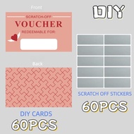 60 piece scratch card set DIY gift voucher scratch revealing design wedding birthday party game fest