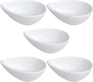 YARNOW 5Pcs Soy Sauce Dish Dipping Bowls White Porcelain Dipping Sauce Bowls for Vinegar Ketchup BBQ Sauce Seasoning