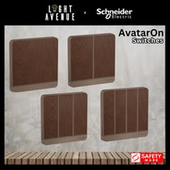 Schneider Electric AvatarOn Switch (Dark Wood) 1Gang to 4Gang 1Gang to 4Gang / 1Way or 2Way Switches