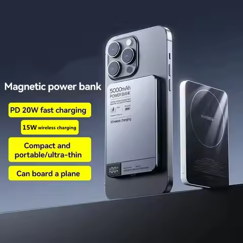 10000mAh Magnetic Power Bank Qi 2 Wireless Charger PD20W Super Fast Charging For MagSafe Powerbank f