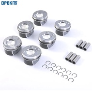 6PCS Engine Pistons Rings Set For Porsche Cayenne VW Passat Audi Q7 VR6 3.6L FSI Superb Q7 03H107065