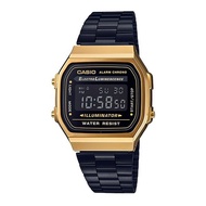 Casio A168wegb - 1b Stainless Steel Band With Gold Case, A168wegb
