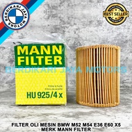 MESIN OIL FILTER ENGINE OIL FILTER bmw M52 M54 E46 E36 E60 X5 MANN MAN BRAND HU FILTER 925/4 X GERMA
