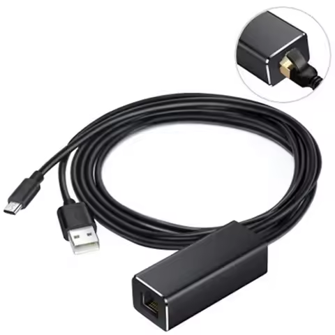 New 1m 3 In 1 Micro USB To RJ45 Ethernet Adapter for Fire TV Stick 480Mbps LAN Network Card with USB