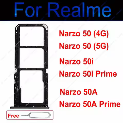 SIM Card Tray For Oppo Realme Narzo 50 4G 5G/Narzo 50A 50i Prime Dual Sim Card Slot Socket Micro SD 
