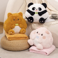 Animals Plush Blanket Toys Cute Panda Piggy Cat Doll Soft Pillow Stuffed Animals Gift for Kids Toys