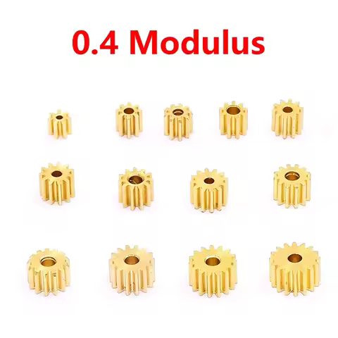 5pcs/lot 7T 8T 9T 10T 11T 12T 13T 14T 16T 18T Teeth 0.4M Modulus Brass Pinion Copper Gear Fit 1mm 1.