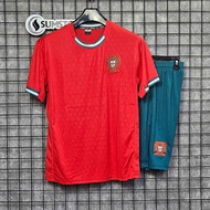 Quần Áo Đá Banh Bồ Đào Nha Đỏ Thun Mè HD - Đồ Đá Banh Nam Nữ 2025