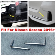 For Nissan Serena 2016 - 2020 Rear Bumper Fog Lights Lamps Eyelid Eyebrow Stripes Cover Trim ABS Chrome Exterior Accesso
