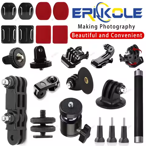 For Action Camera Accessories Kit Tripod Adapter Mounts for GoPro Hero Go Pro DJI Osmo Pocket Action