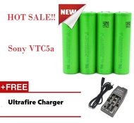 4ก้อนถ่านชาร์จ Sony VTC5 battery 18650 2500 Lithium-ion battery Li-ion, 2500 mah ถ่านไฟฉาย รถบังคับ วิทยุ ถ่านชาร์จ ไฟฟ้า + Ultrafire Charger