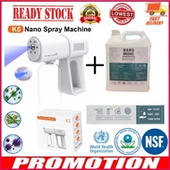 🔥Ready Stock🔥K5 Blueray Nano Spray Machine Sanitizer Spray Wireless Nano Spray Gun Nano Medic Sanitizer 5Liter