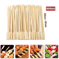 [200pcs] Burger Skewers Kebab Stick Skewer/Wooden Bamboo Skewers Stylish Barbeque /BBQ Sticks