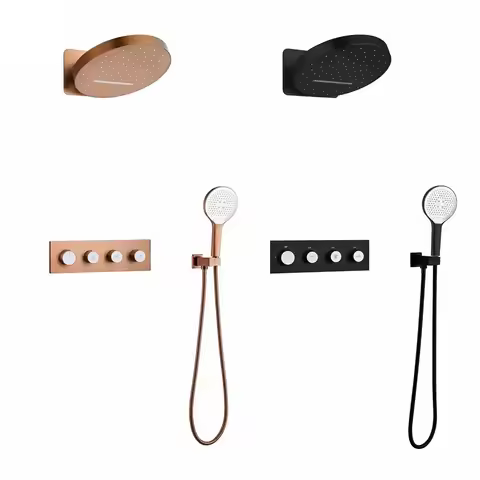Wall Mounted Shower set rose gold stainless steel with shower head modern shower system new style