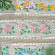 Charisma Embroidered Lace FR 4857 - Embroidered Lace 6.5cm Wide/ Price Per Roll (5 Yards)
