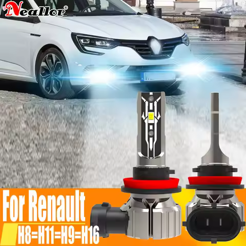 2x H11 H8 Led Fog Lights Canbus H16 H9 Car Bulb Lamp 12v 55w For Renault Megane 3 2 4 Scenic Clio Du