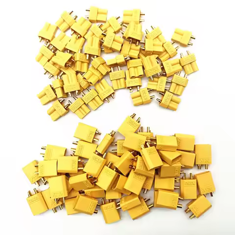 100pcs/lot XT30 XT 30 2mm Antiskid Plug Connector Male+Female 2mm Golden Connector / Plug Upgrade XT