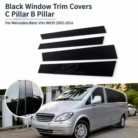 Car Accessories for Mercedes-Benz For Mercedes-Benz Vito W639 2003-2014 Black Window Trim Covers C P