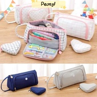 PDONY Pencil Box Pouch, Stationery Storage Organizer School Supplies Pencil ,  Large Capacity Canvas Office Stationary Supplies Pencil Cases Bag