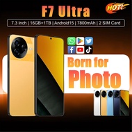 Hot sale Android 15 Phone 5G 1TB ROM 16GB RAM 7.3 inch 108MP Kamera Original Unbranded Handphone Lon