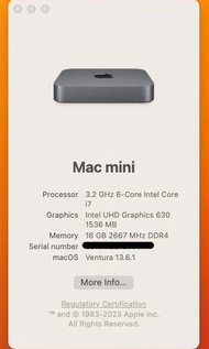 mac mini 2018 i7 3.2GHz 16GB RAM 1TB SSD Black + BlackMagic eGPU RX580