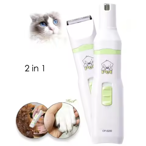 CP5200 2 in 1 MINI Pet Grooming Tools Dog Cat Hair Trimmer Electric Pets Clippers Nail Grinder Paw H