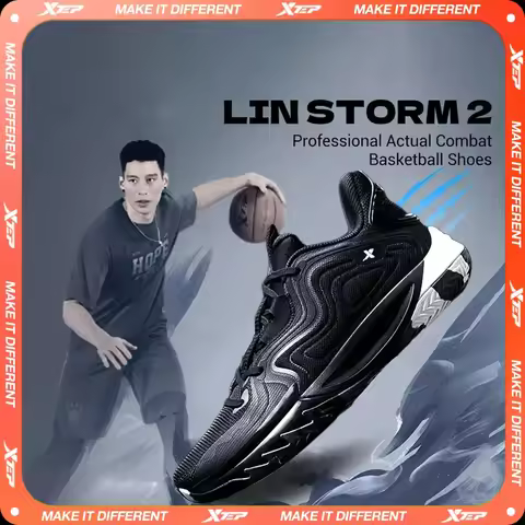 Xtep Lin Storm 2 Basketball Shoes for Men 2025 Spring Non-slip Support Shock-absorbing Practical Spo