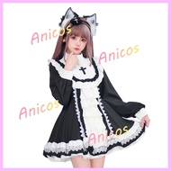 Gothic Cute Lolita Dress Blue White Daily Women Casual Dress Elegant Gothic Style Fashion