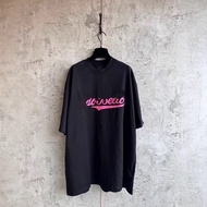 3VPO B-LG Letter Print Short Sleeve T-Shirt - Unisex Loose Fit