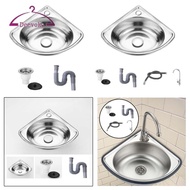 [deevoka] Corner Bathroom Sink Single Bowl Sink Wall Mounted Home Wash Basin Triangle Basin for Bath