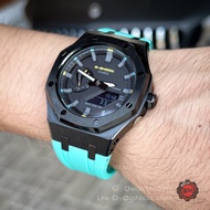 G-SHOCK Casioak New Arrivals Tiffany Black Rubber Strap with marble resin