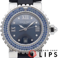 尚美 (Chaumet) Class One 系列腕錶，33 毫米藍寶石錶圈，8 顆鑽石，Class One 622-15276，不銹鋼/橡膠錶帶，女士腕錶，藍色拋光，成色極佳 [二手]