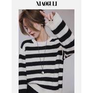 Sweater - Striped Knitwear Women's Fall/Winter Top