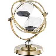 SuLiao Large Brass Hourglass Timer 60 Minutes, Antique Rotating Black Sand Clock, Vintage Reloj De A