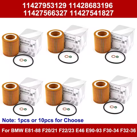1/10PCS 11427953129 11427566327 Oil Filter For BMW E81-88 F20/21 F22/23 E46 E90-93 F30-34 F32-36 325