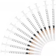 100pcs 1ml/cc Sterile Individually Packed Disposable Syringe With 26G 1/2 inch Needle for Lab, Indus